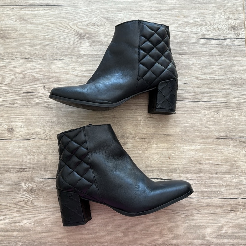 Black Quilted Ankle Boots